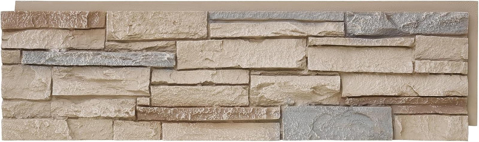 8-Pack Faux Stone Wall Panels (26 Sq Ft) PU Stone Veneer Siding, Mortarless Ligh