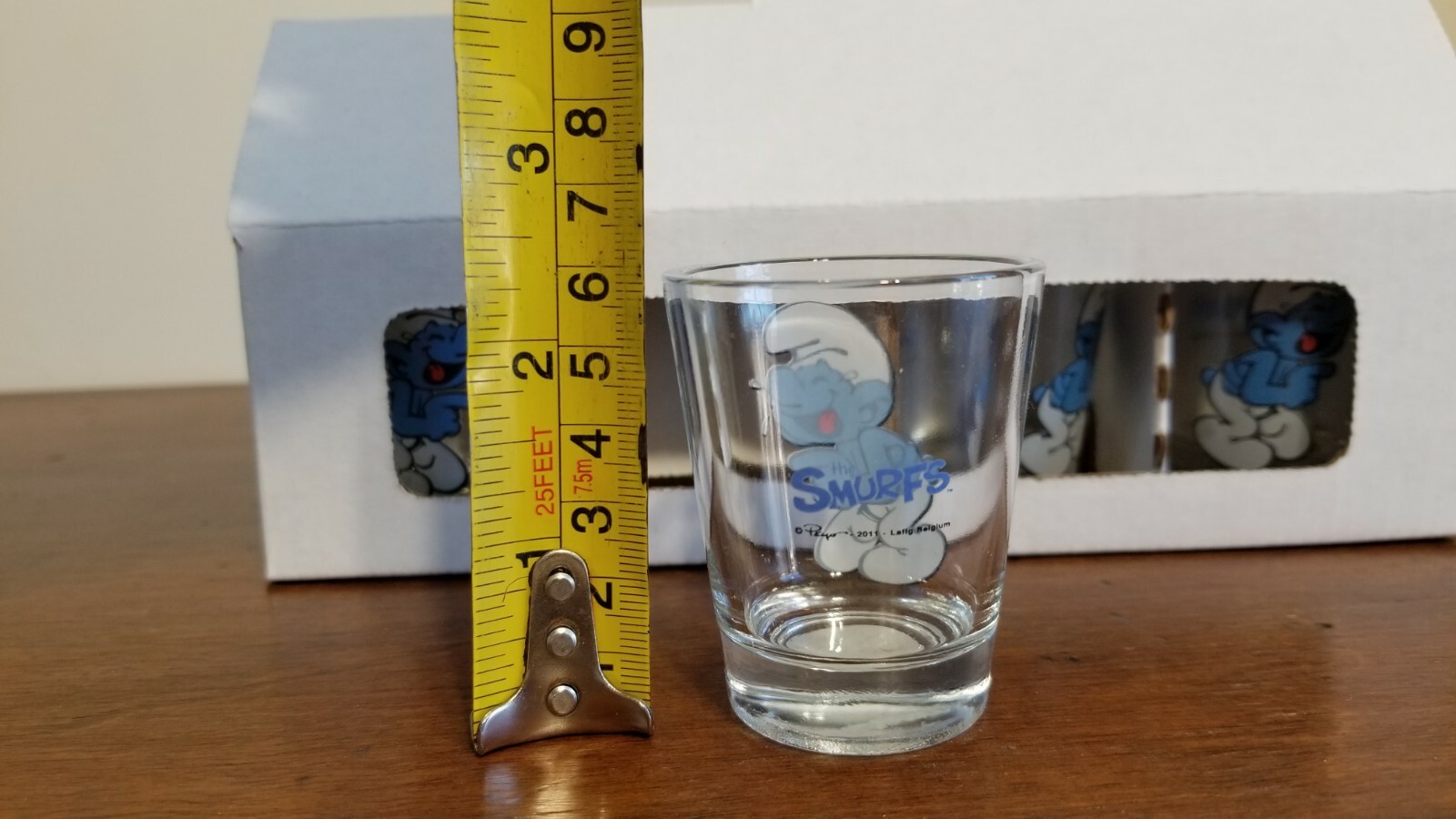SHOT GLASS Lot of 4 The Smurfs Laugh Mini Glass SET NEW