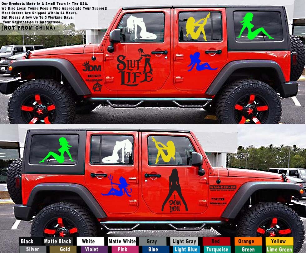 Sexy Girls I Dom You Domination S&M Boots Naked JDM women Sticker Decal