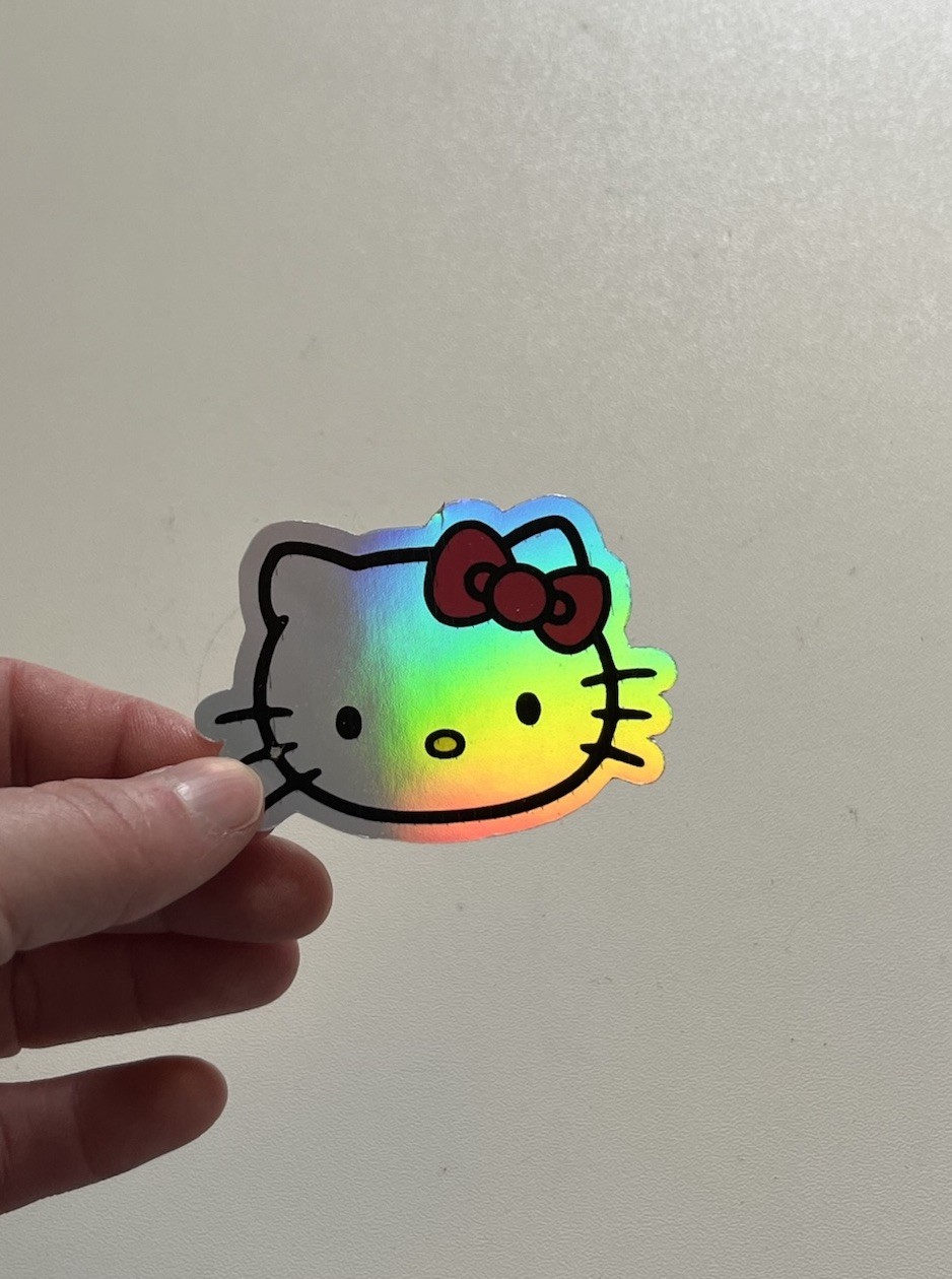 Hello Kitty 2.5 Inch Holographic Waterproof Sticker