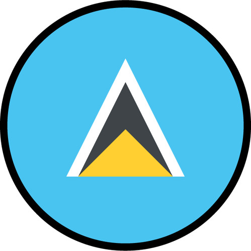 Saint Lucia Flag Circle Sticker Decal