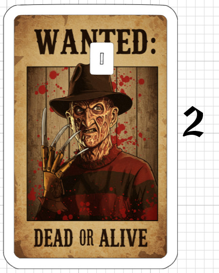 Wanted Poster Freddy Credit Debit ATM Card Skin Sticker Halloween Horror Street