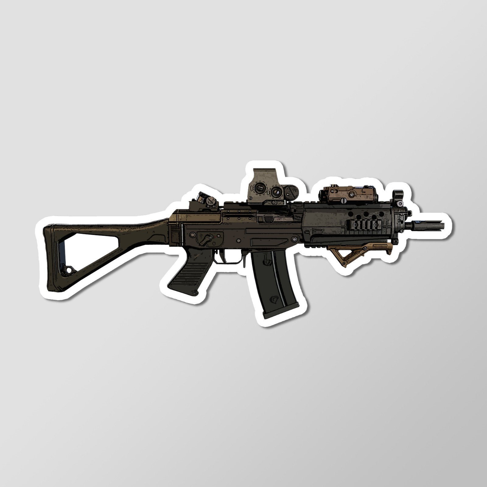 SG553 Commando Carbine Gun Art – Laptop Sticker Vinyl 4" Wide