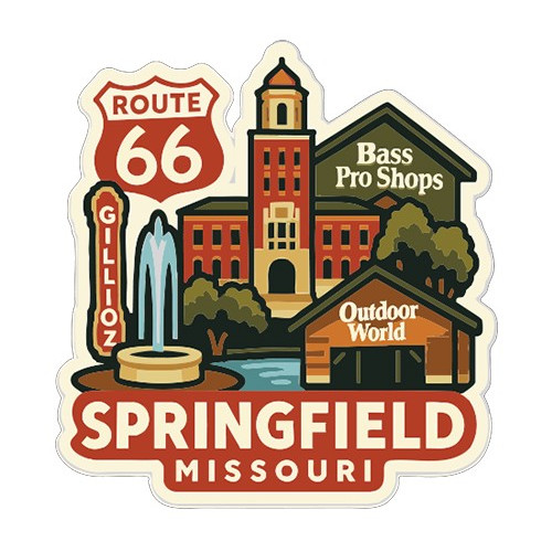 Springfield Missouri Sticker Decal Vinyl Die-Cut City Skyline Landmark Design