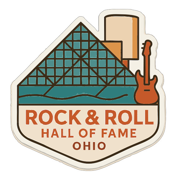 Rock & Roll Hall of Fame Ohio Sticker Decal Vinyl Die-Cut Symbolic Landmark