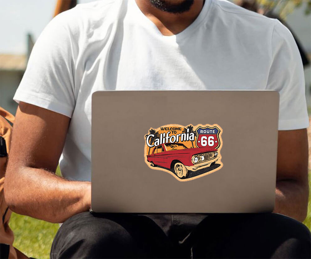 Route 66 Welcome to California – Postcard Sized Vinyl Sticker 5.25" x 4"
