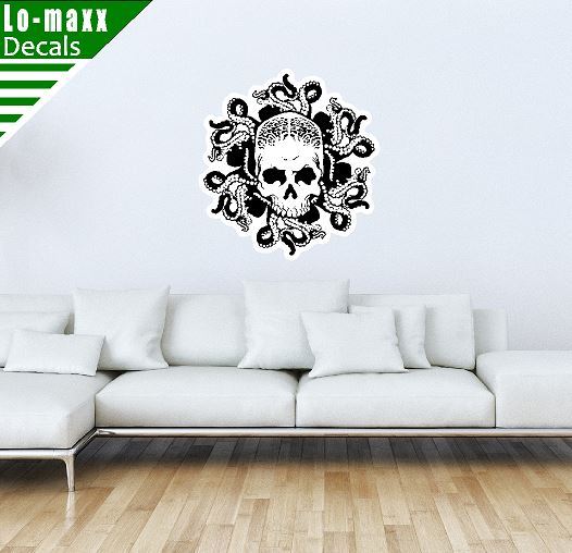 Octo-Skull Octopus Art Unique Original Custom Design Printed Vinyl Sticker