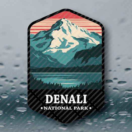US National Park DENALI ALASKA Vinyl Sticker Outdoors Camping Hiking