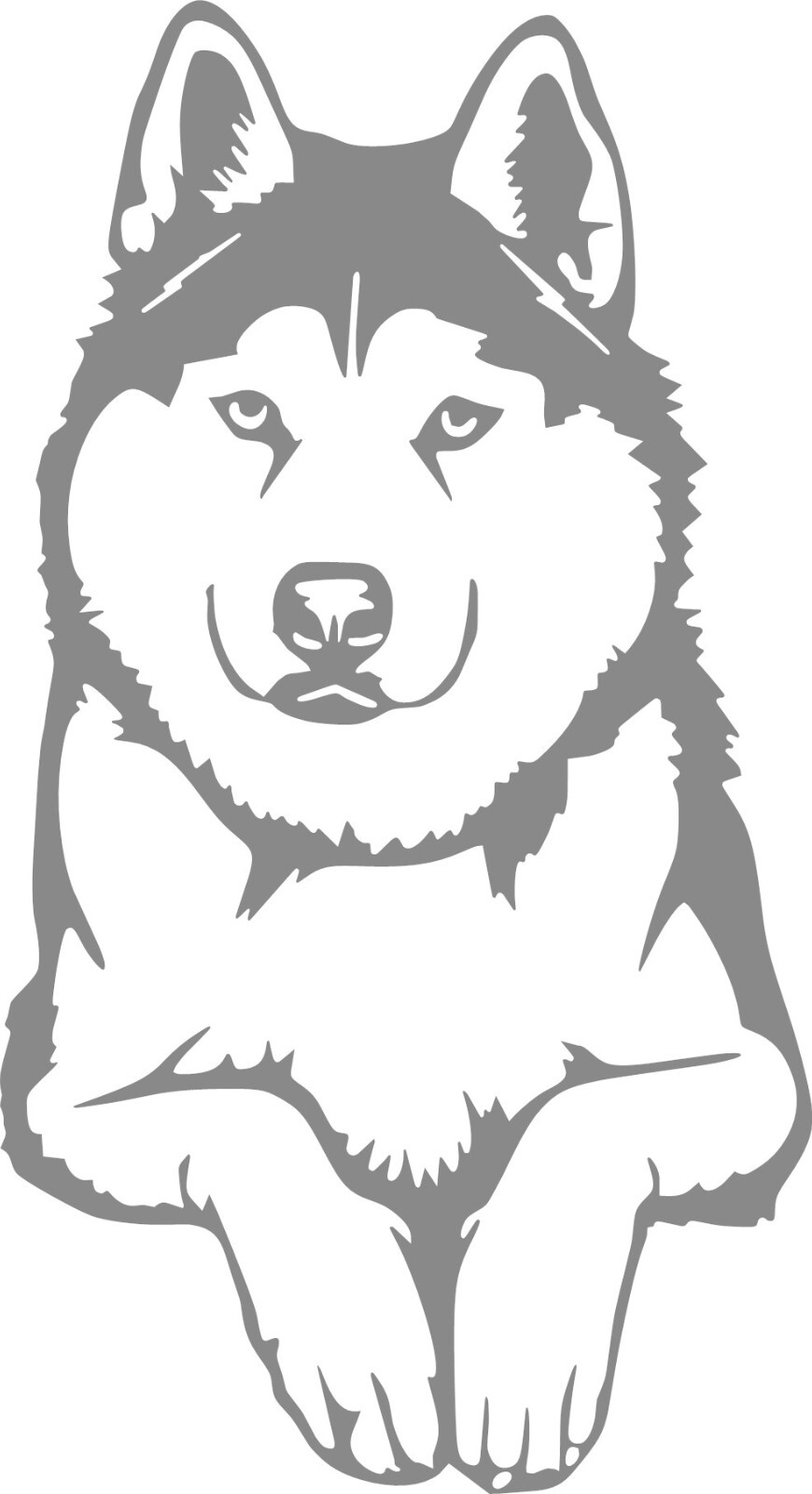 Husky Dog Decal 6"in H x 3.2"in W In your choice of color