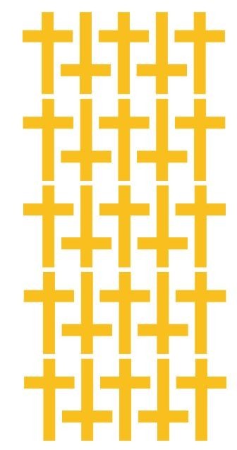 Cross Stickers Sticker Golden Yellow 1.5 Inch DC30-019