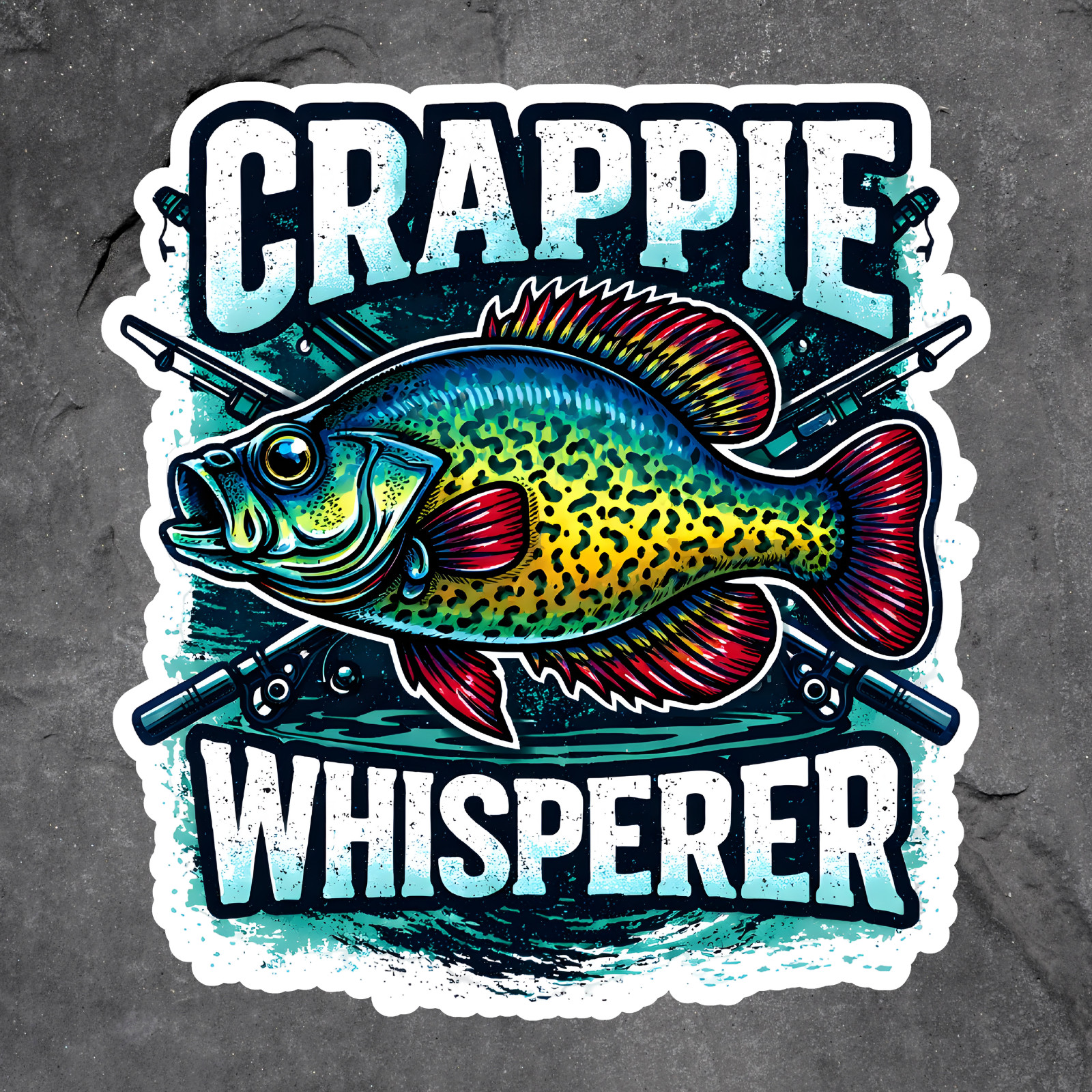 Fishing Sticker Vinyl Decal Crappie Whisperer Crappie Angler Fisherman Gift