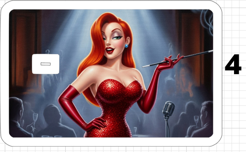 Jessica Rabbit Credit Debit ATM Card Skin Sticker Disney Roger Neon Art Retro