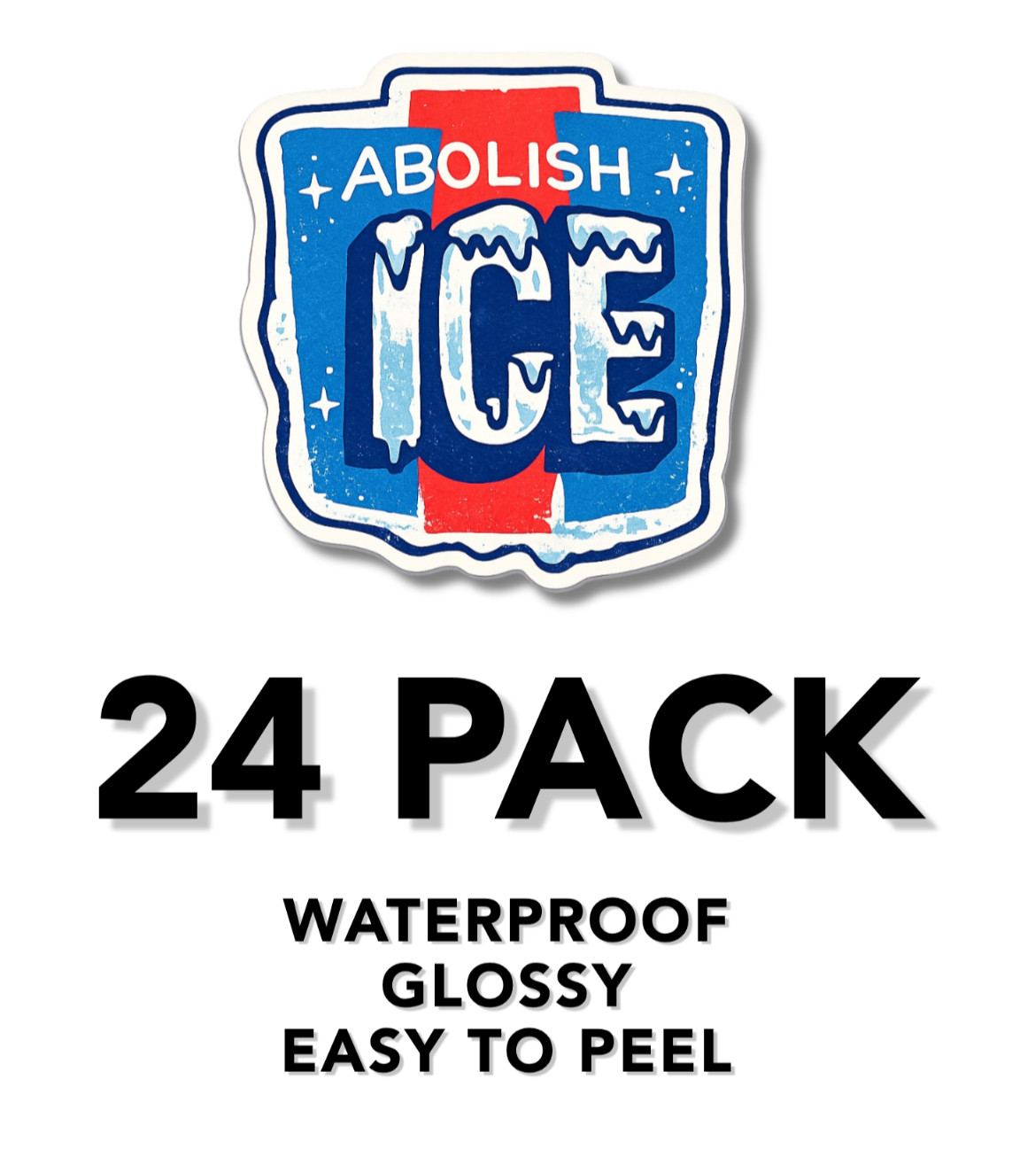 ABOLISH ICE Waterproof Stickers 8 pk Decals Car Bumper Laptop Gas Pump 1.5"