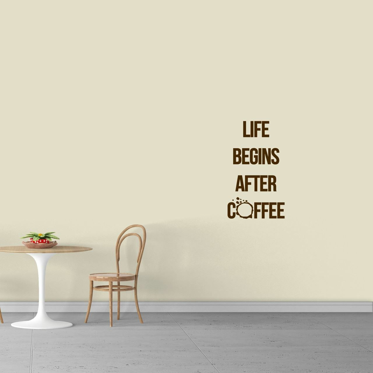 Life Begins After Coffee Wall Decal – Food, Drink, Dining Room, Kitchen, Sticker
