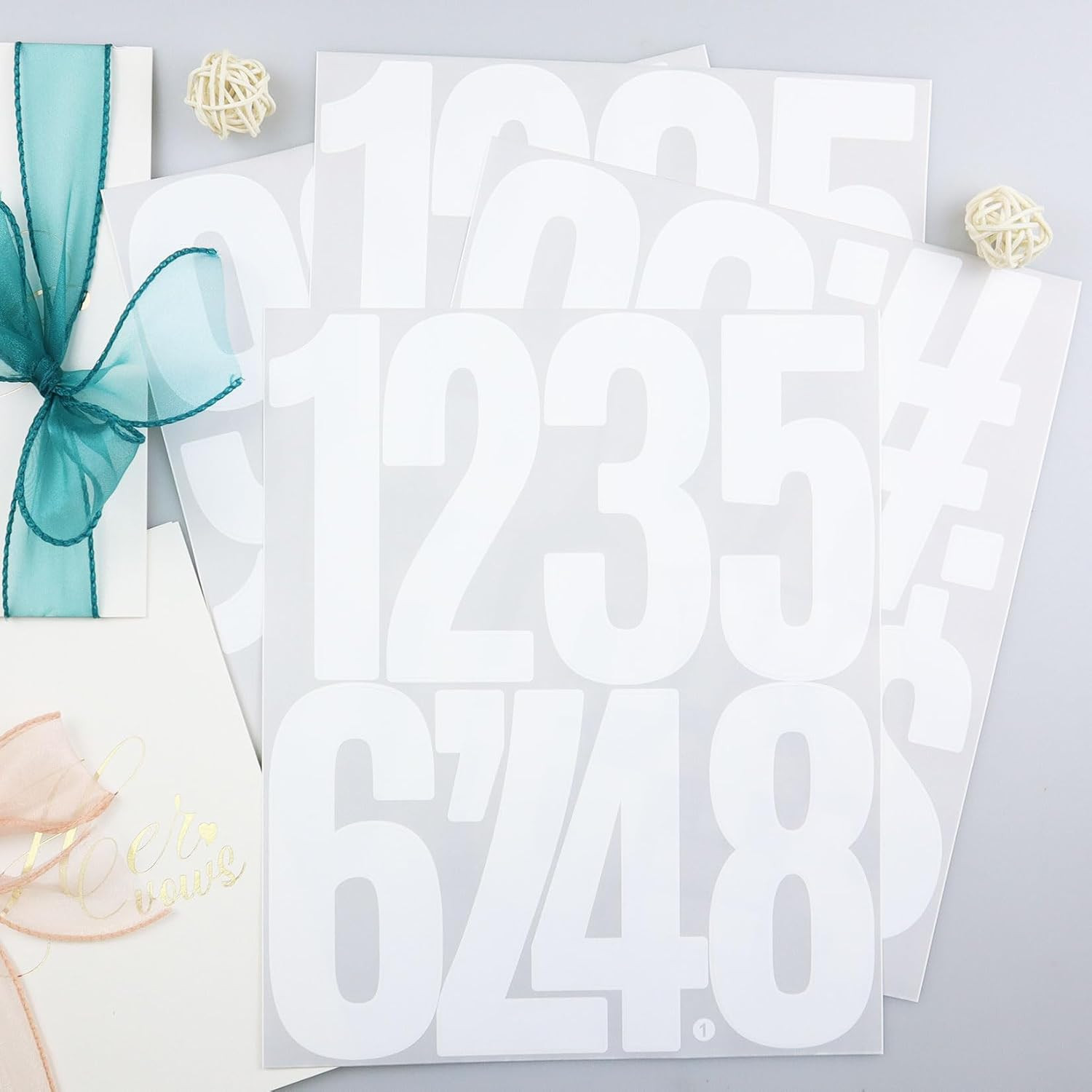 5 Inch Vinyl Number Stickers,Self-Adhesive Large Numbers 0-9 Sticker for Mailbox