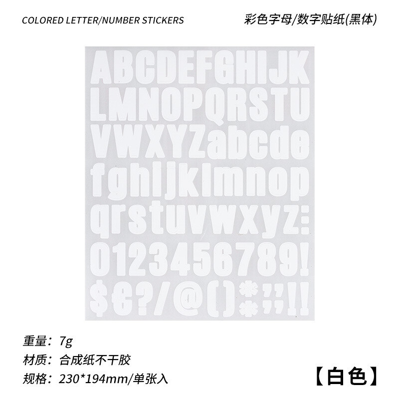 Sheets Letter Stickers Vinyl Number Symbol Alphabet Sticker DIY Label Decal LOT