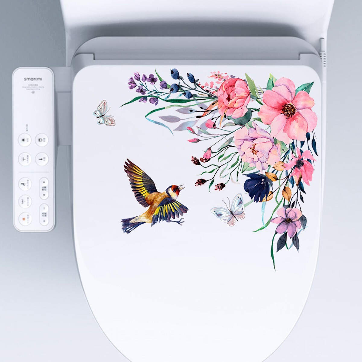 1Pcs Plant Flower Decorative Sticker Easy Use PVC Toilet Fridge Sticker Art Déco