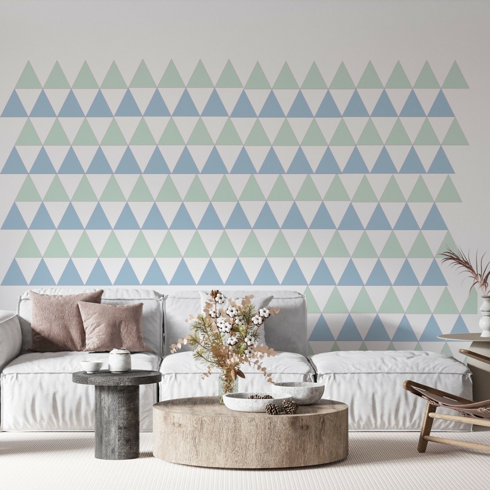 Geometric Triangle Pattern Vinyl Décor Multicolored Design Home Wall Decal Sheet