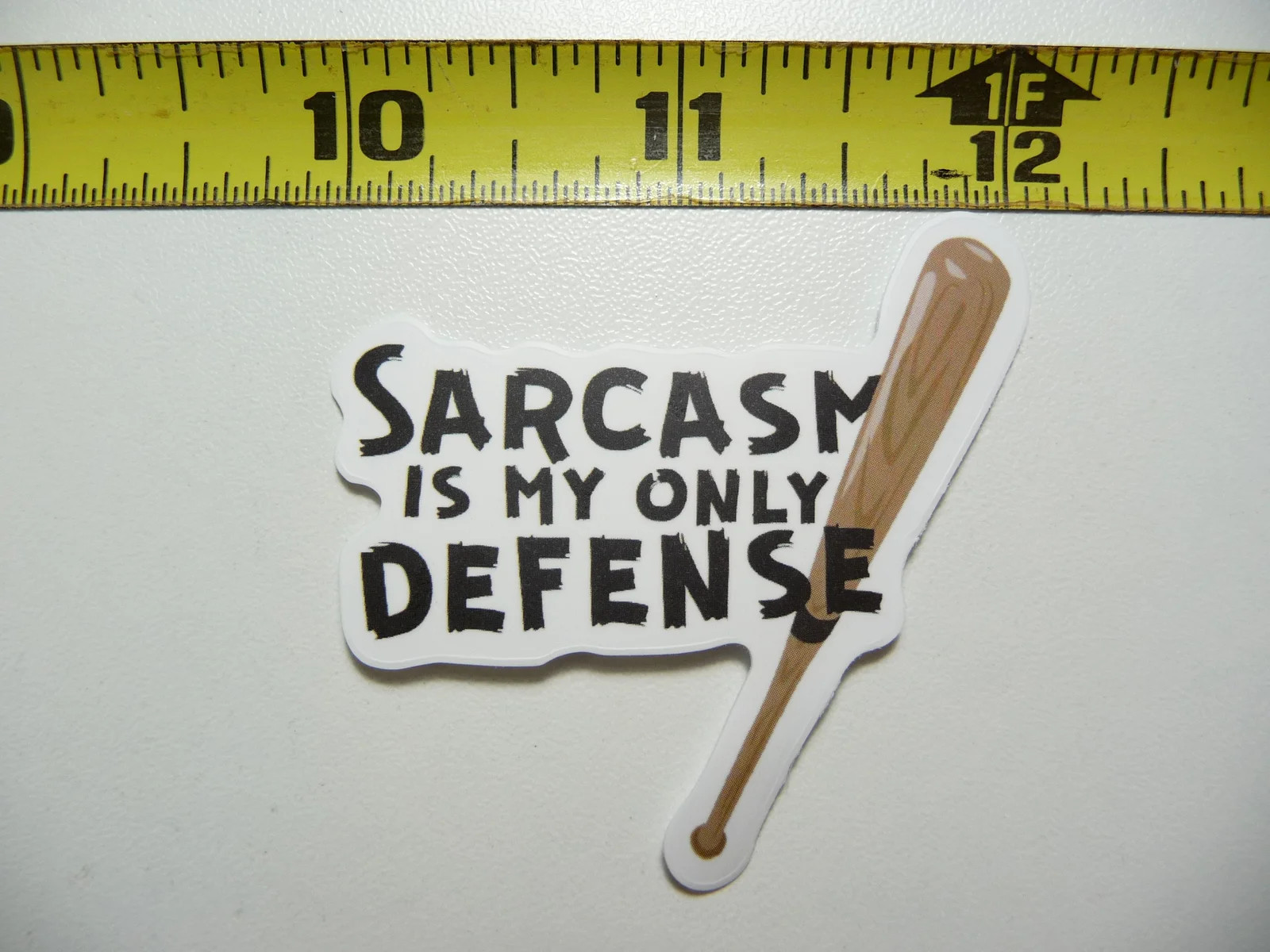 SARCASM IS MY ONLY DEFENSE SMALL STICKER DECAL SARCASM SARCASTIC SAYING FUNNY