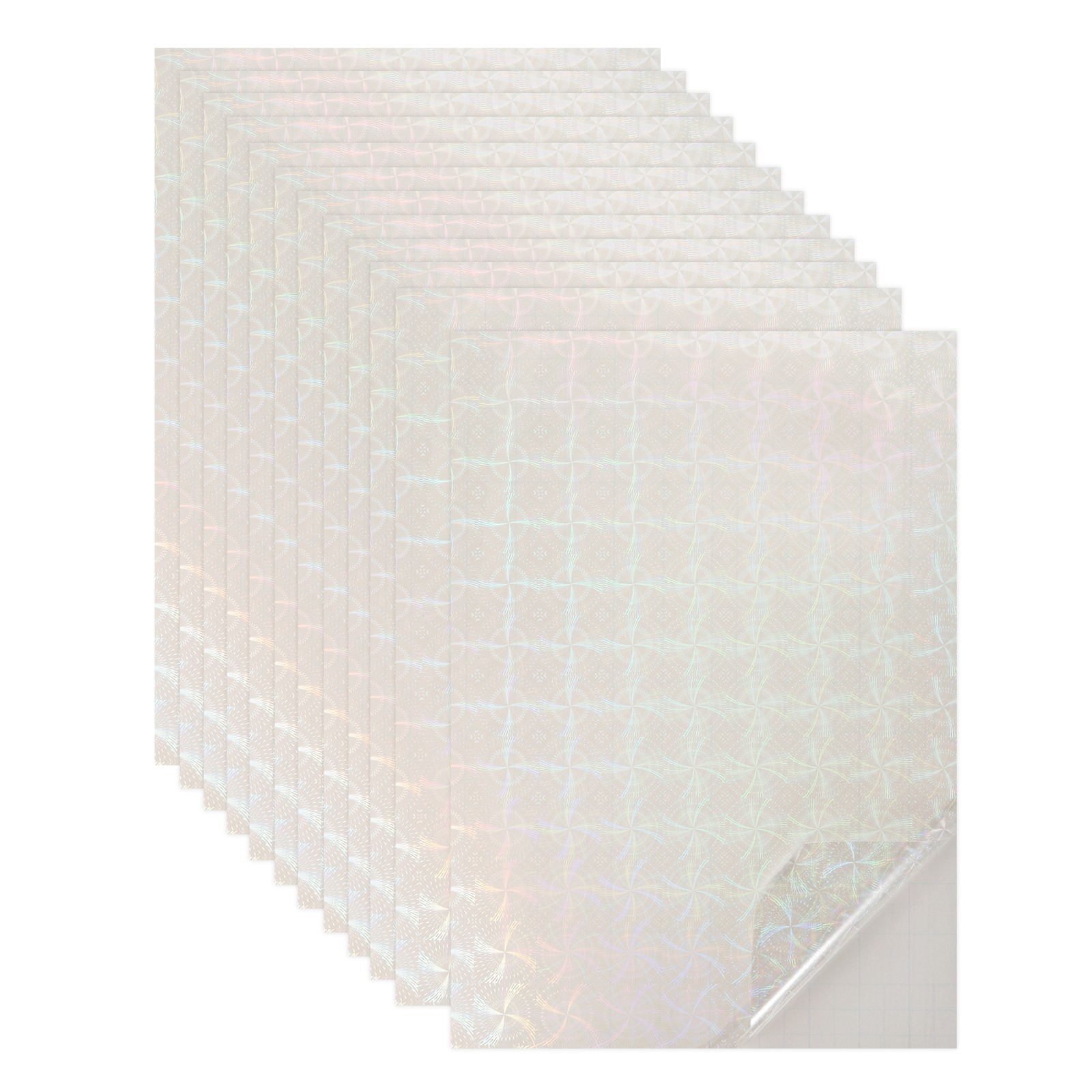 12 Sheets 8.3"x11.7" Holographic Sticker A4 Self-Adhesive Film(Windmill)