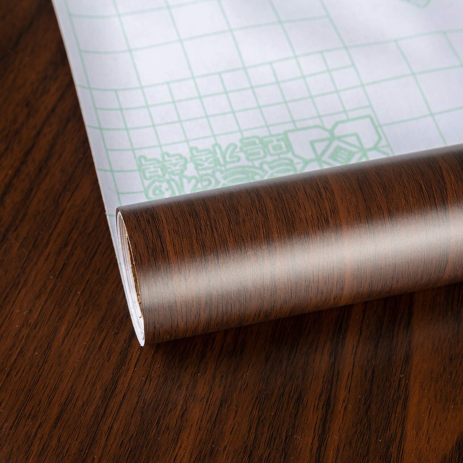 TOTIO Extra Wide Wood Grain Contact Paper Dark Brown 31.5x157in Thick Matte B…