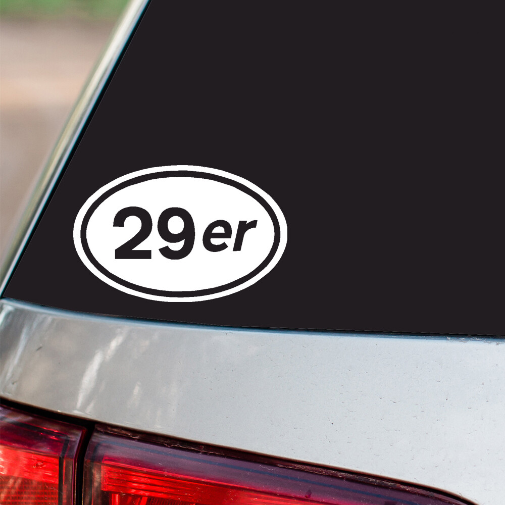 29er Sticker Mountain Biker oval euro Sticker All sizes Regular & Chrome Colors