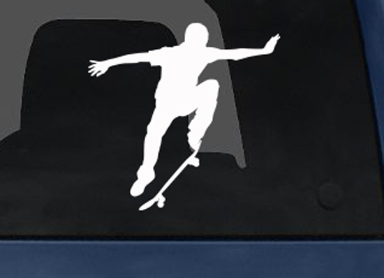 Sport Silhouette – Skate Boarder Ollie Flip Version 1- Car Tablet Vinyl Decal