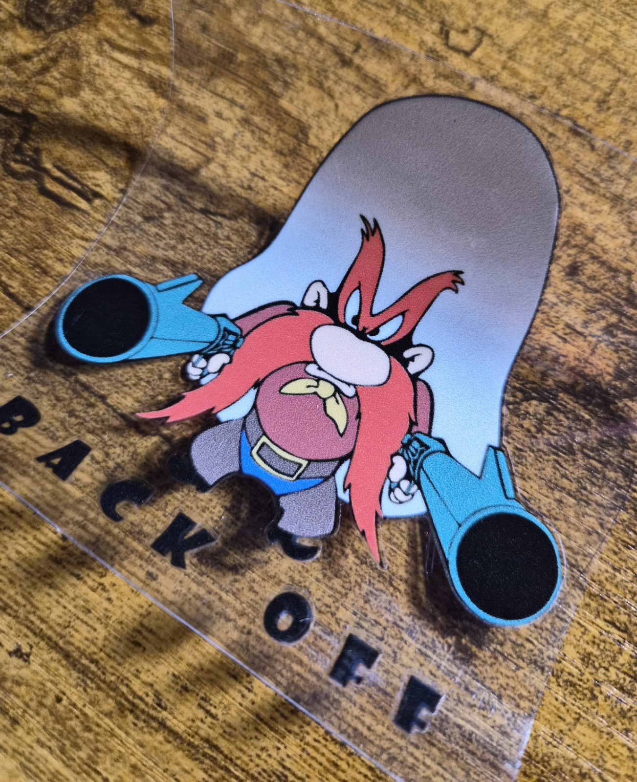 YOSEMITE SAM BACK OFF High Quality UV DTF Decal Sticker NOT VINYL