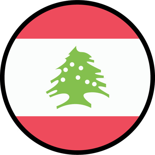 Lebanon Flag Circle Sticker Decal