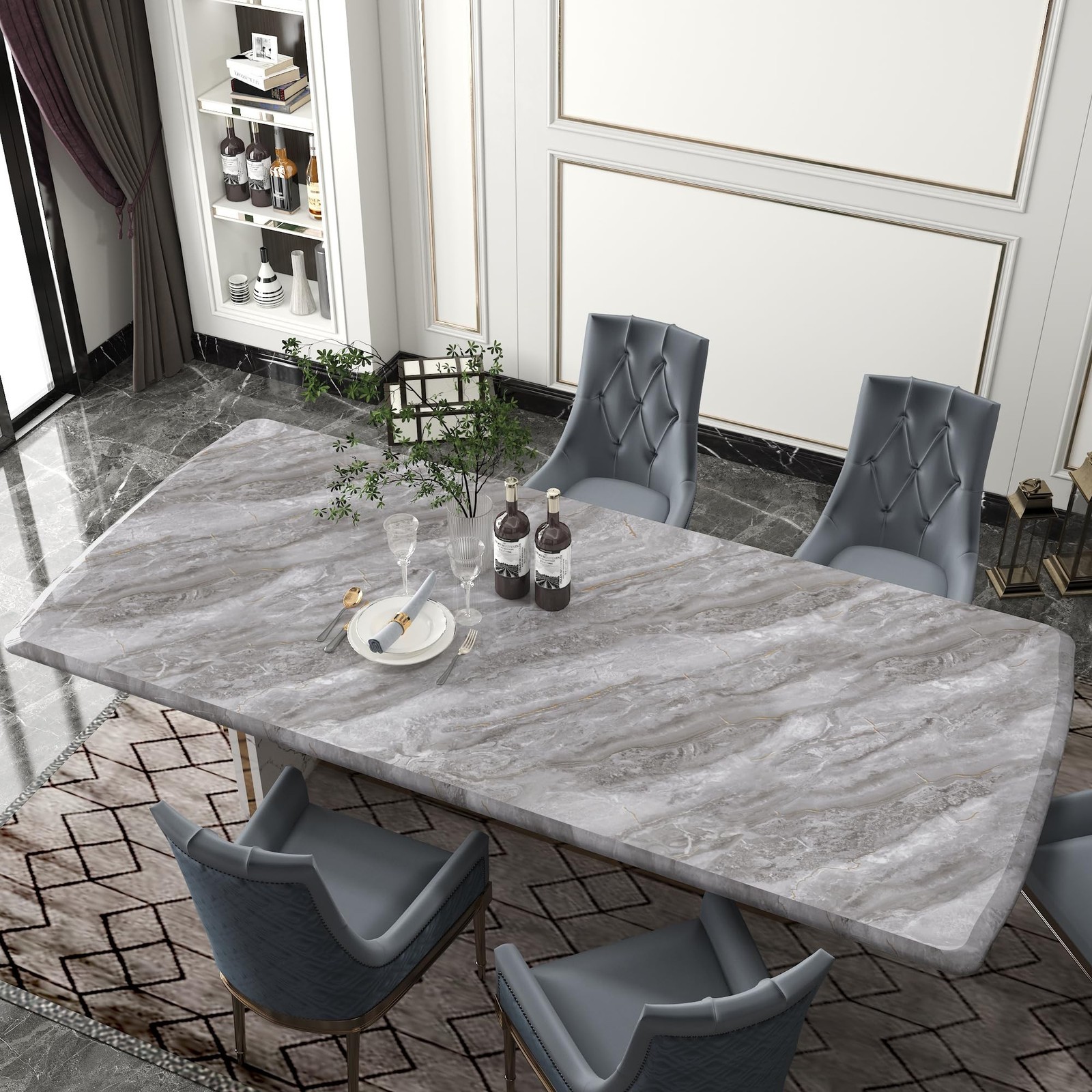 BAYYA Light Grey Marble Peel and Stick Countertop Contact Paper Granite Count…