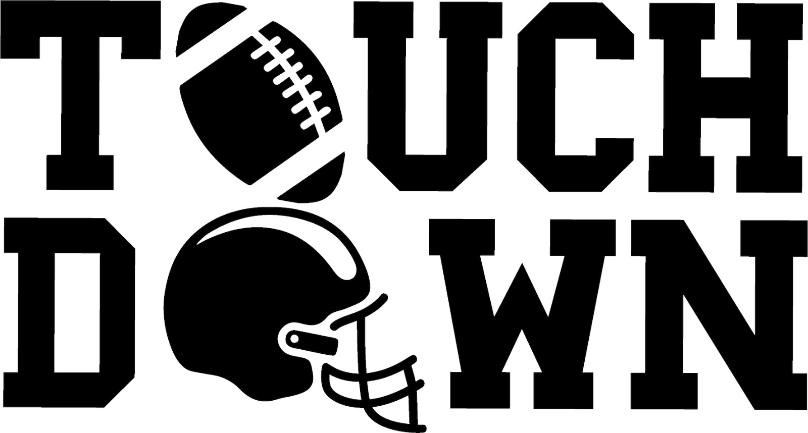 Touchdown Football Vinyl Decal | Football Helmet & Ball Sticker | Sports Vinyl