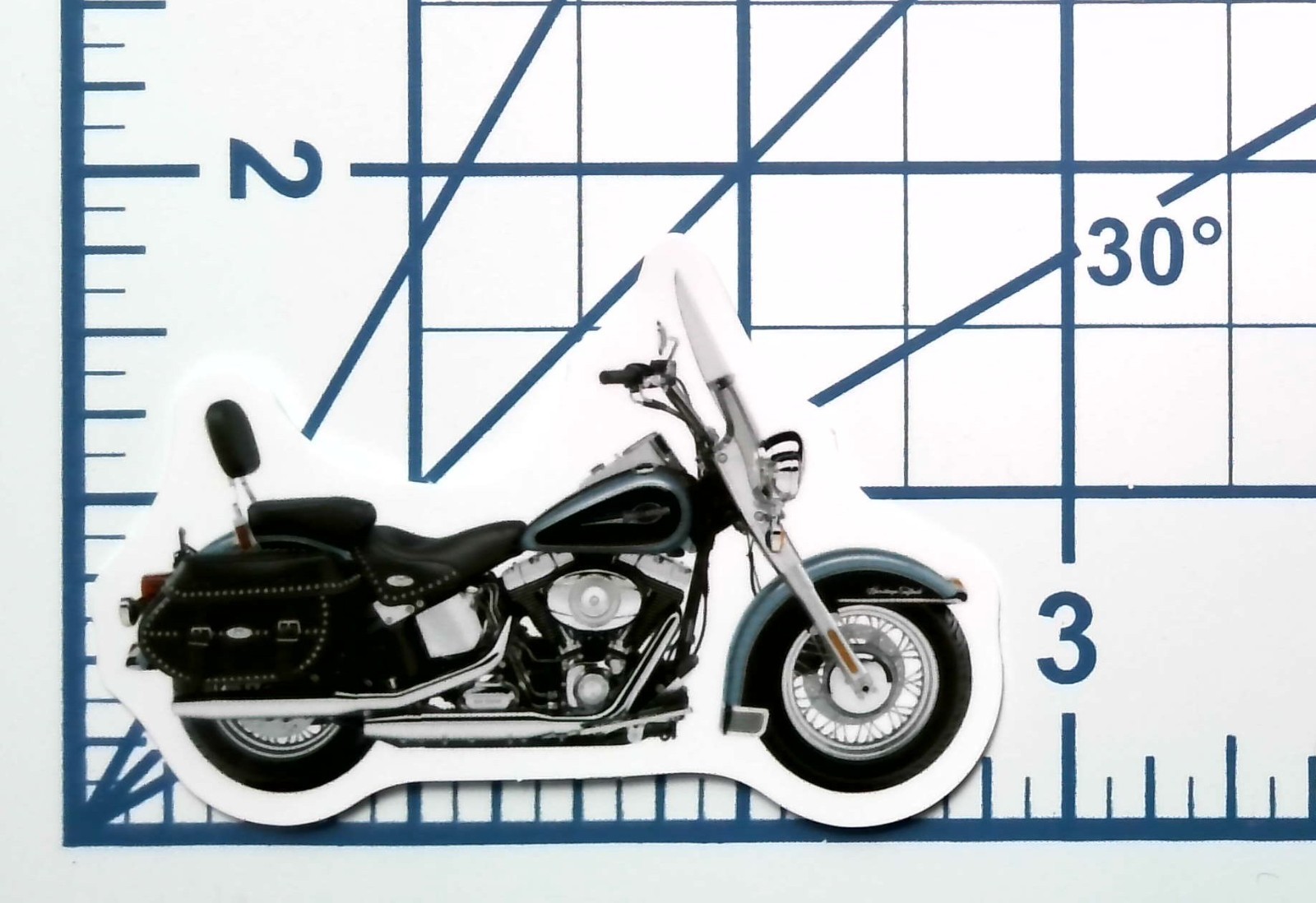 Silver Classic Cruiser Motorcycle Vinyl Sticker Vintage Touring Biker Decal Gear