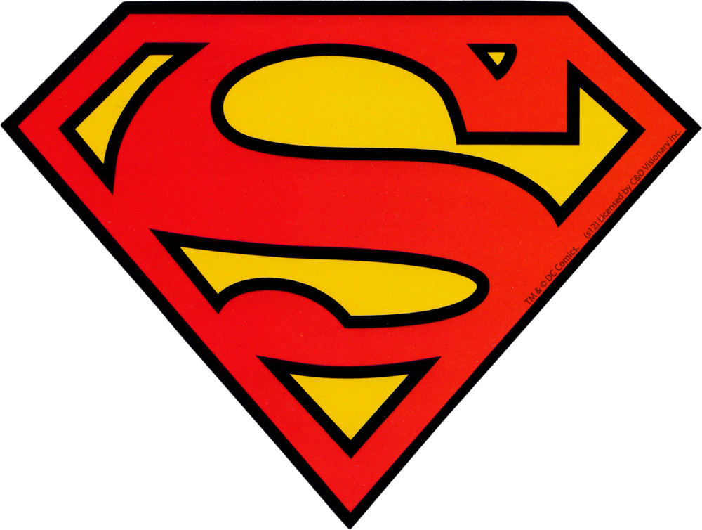 Sticker – Superman Red Yellow Shield Logo DC Comics Superhero Comic book Retro