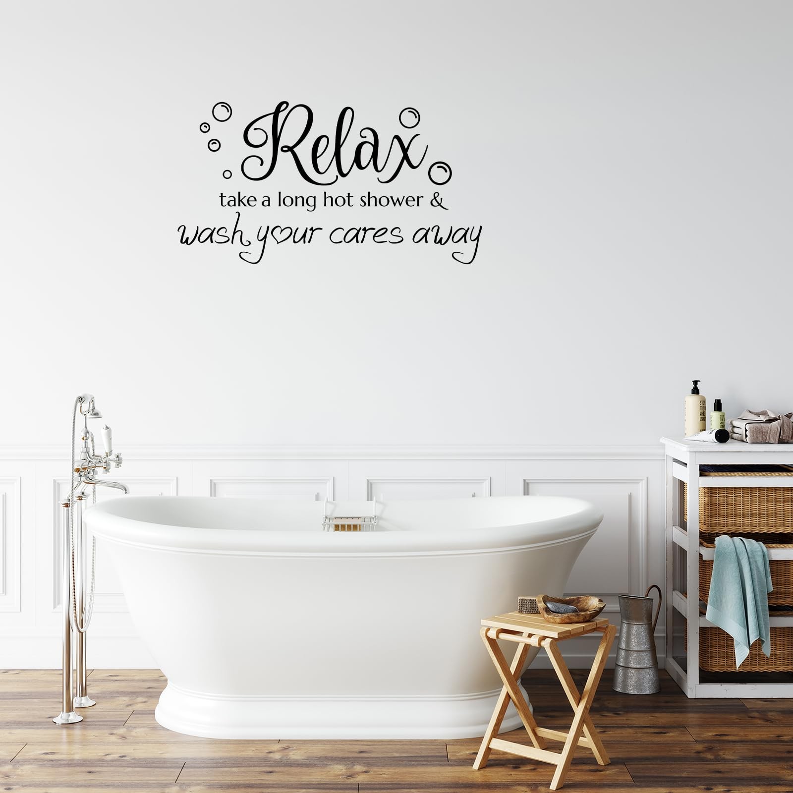 SUPERDANT Bathroom Wall Decals Relax Shower Door Decals Bath Wall Sticker for Do