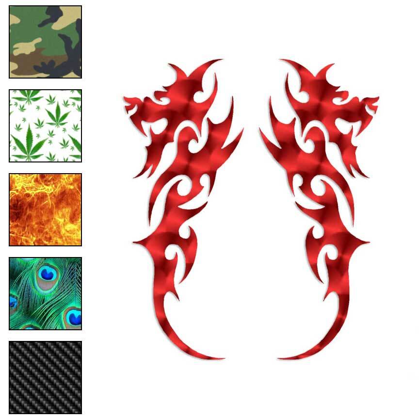 Pair of Dragon Tribal, Vinyl Decal Sticker, 40 Patterns & 3 Sizes, #223