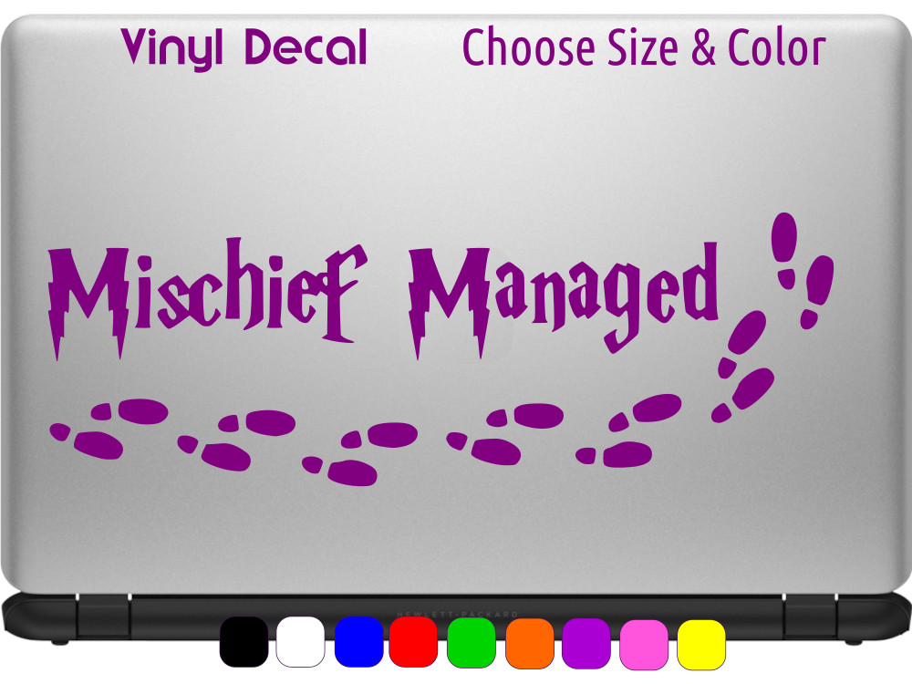 Mischief Managed Marauders Map Vinyl Window Sticker Decal CHOOSE SIZE COLOR