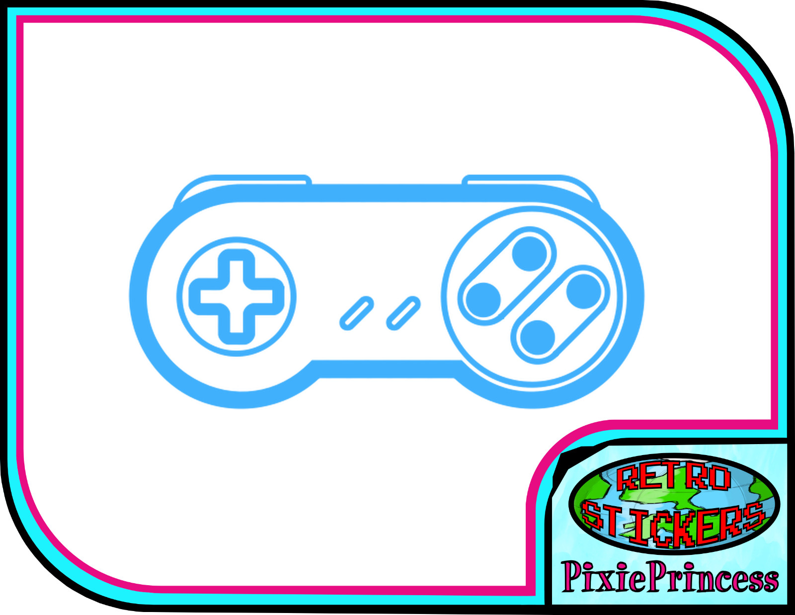 Nintendo Super SNES Controller D Vinyl Sticker Car Truck Gamer Window Wall Game