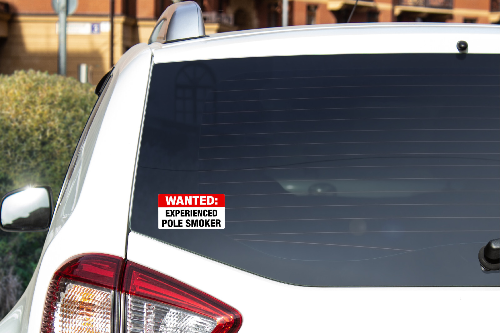 Wanted Pole Smoker Sex Rude Funny Window Sticker Decal Dirty Humor Prank