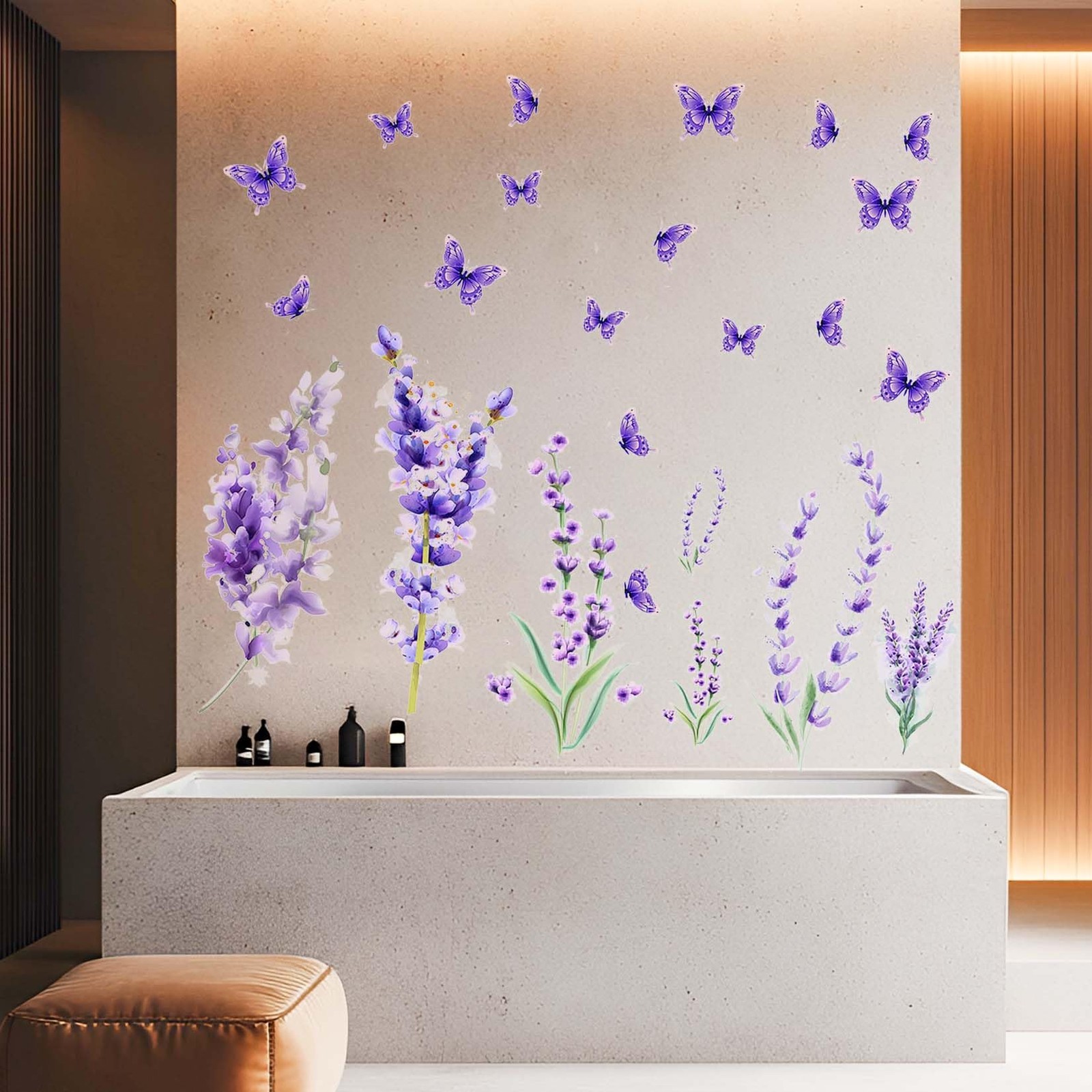 Removable Purple Lavender Wall Decals Purple Flowers Butterfly Wall Stickers …