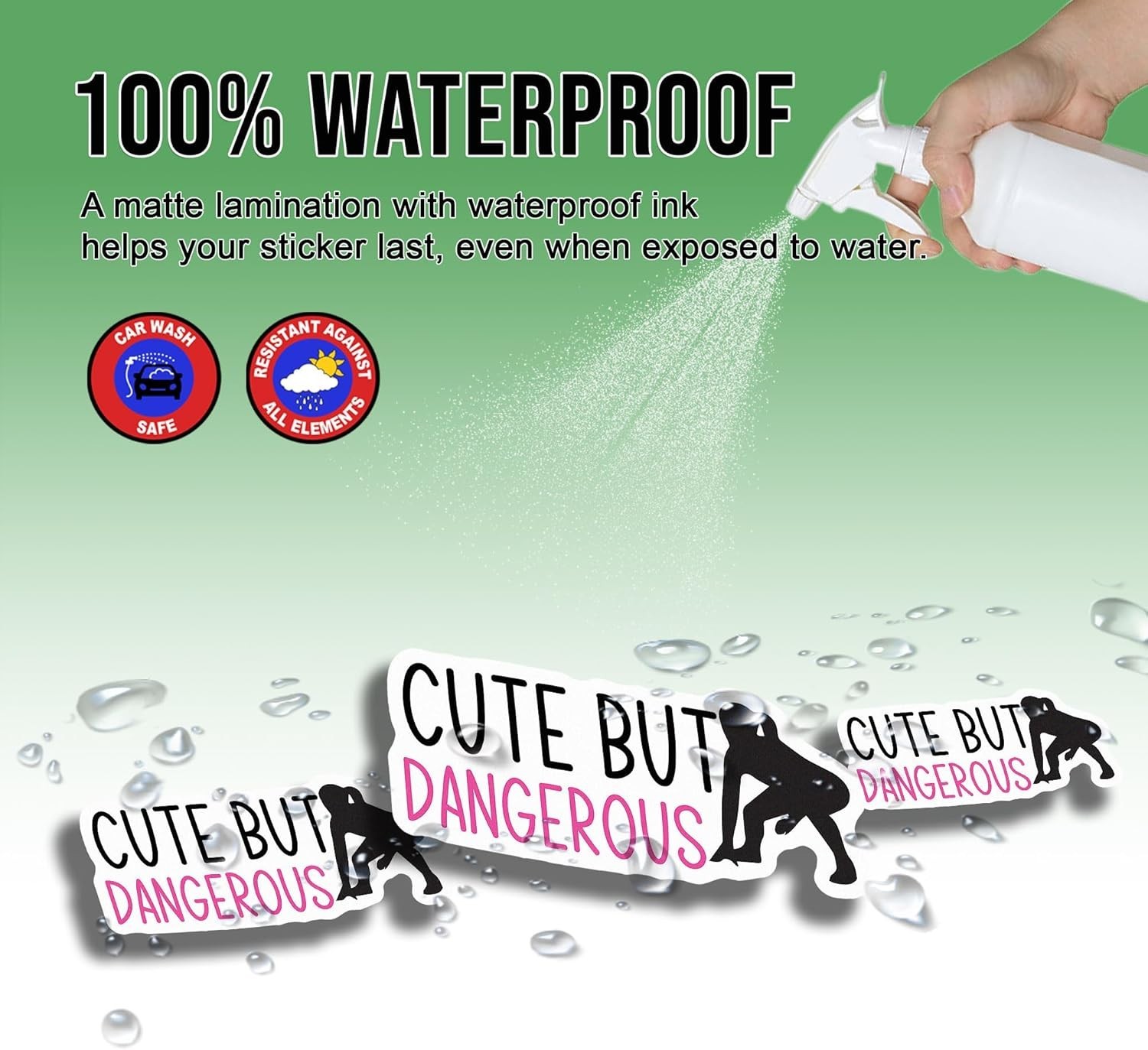 Cute But Dangerous Sticker – Wrestling Girl Power – Wrestling Decal Size 3"