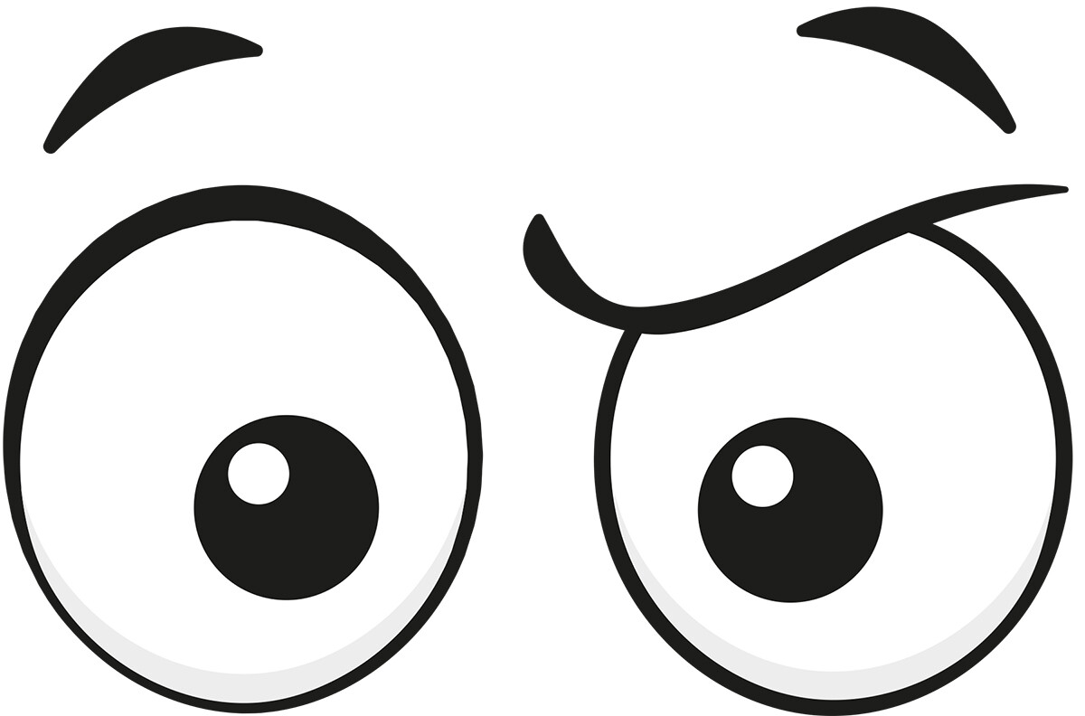 Googly Eyes Confused Vinyl Decal 6 inches wide