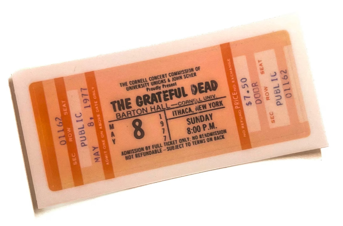 🌹⚡️GRATEFUL DEAD 5-8-77 Barton Hall Cornell *NEW* Sticker 3" x 1-1/2" ⚡️🌹