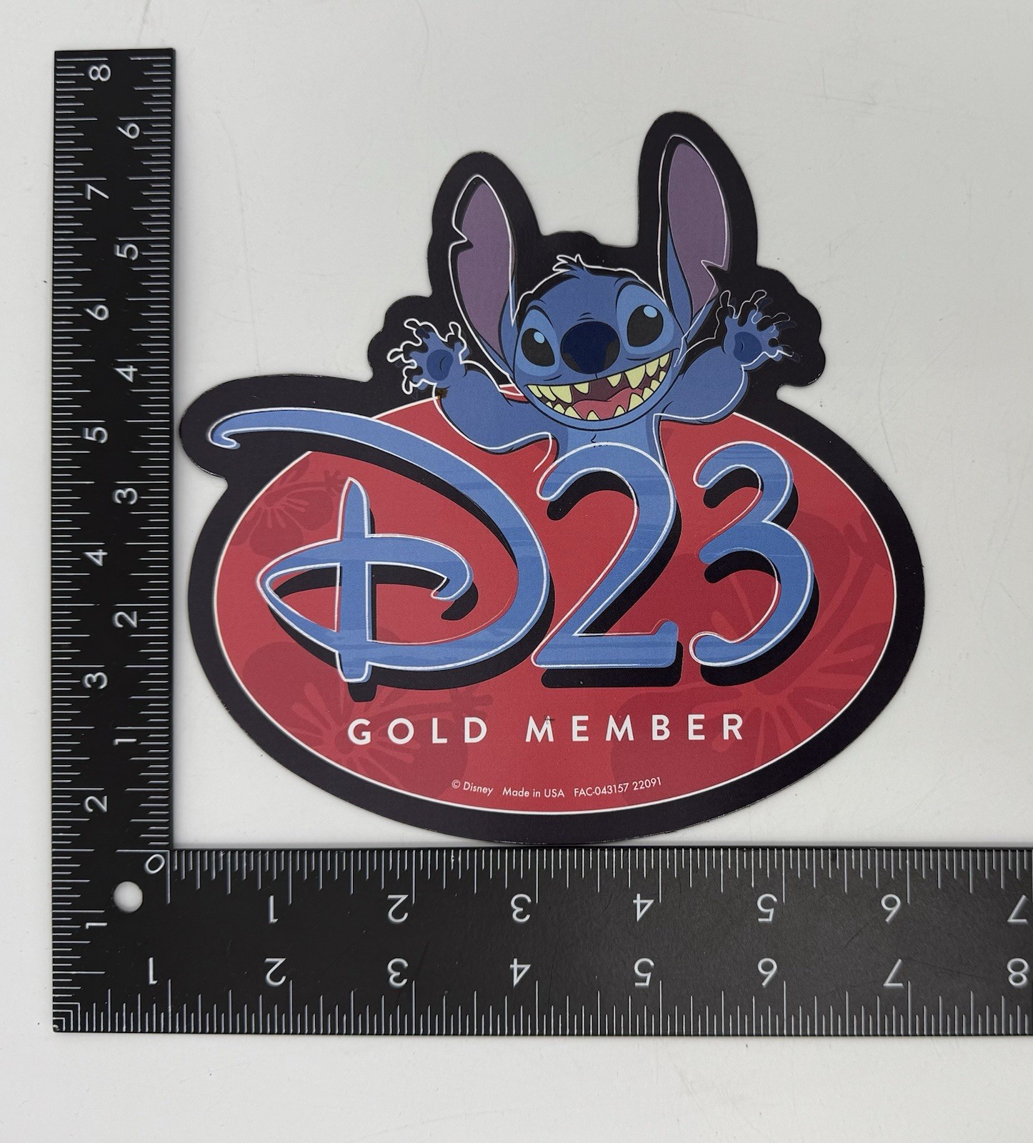 D23 Gold Member Magnet STITCH from Disney’s Lilo & Stitch Hibiscus New NIP