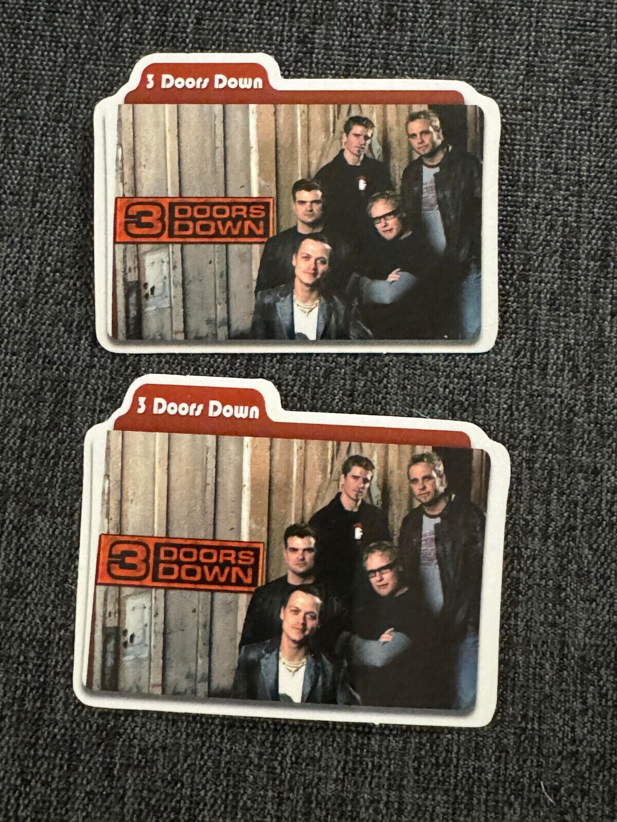 Lot (2) 3 DOORS DOWN 1 7/8" x 2 3/8" Band Logo STICKERS Red Black FAST! FREE!