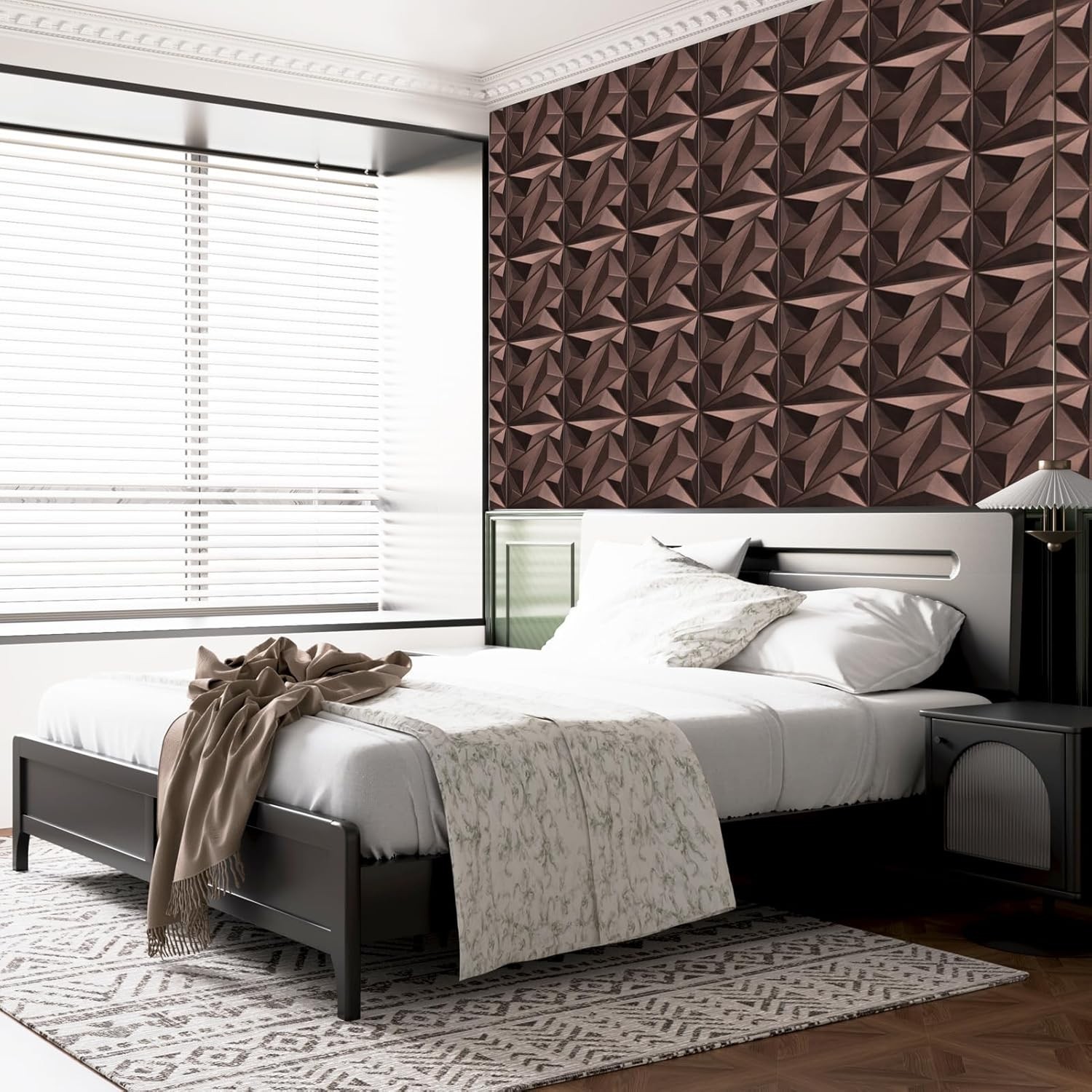 Durable Antique Copper 33-Pack 3D Textured Wall Panels – 32 Sq.Ft. Coverage