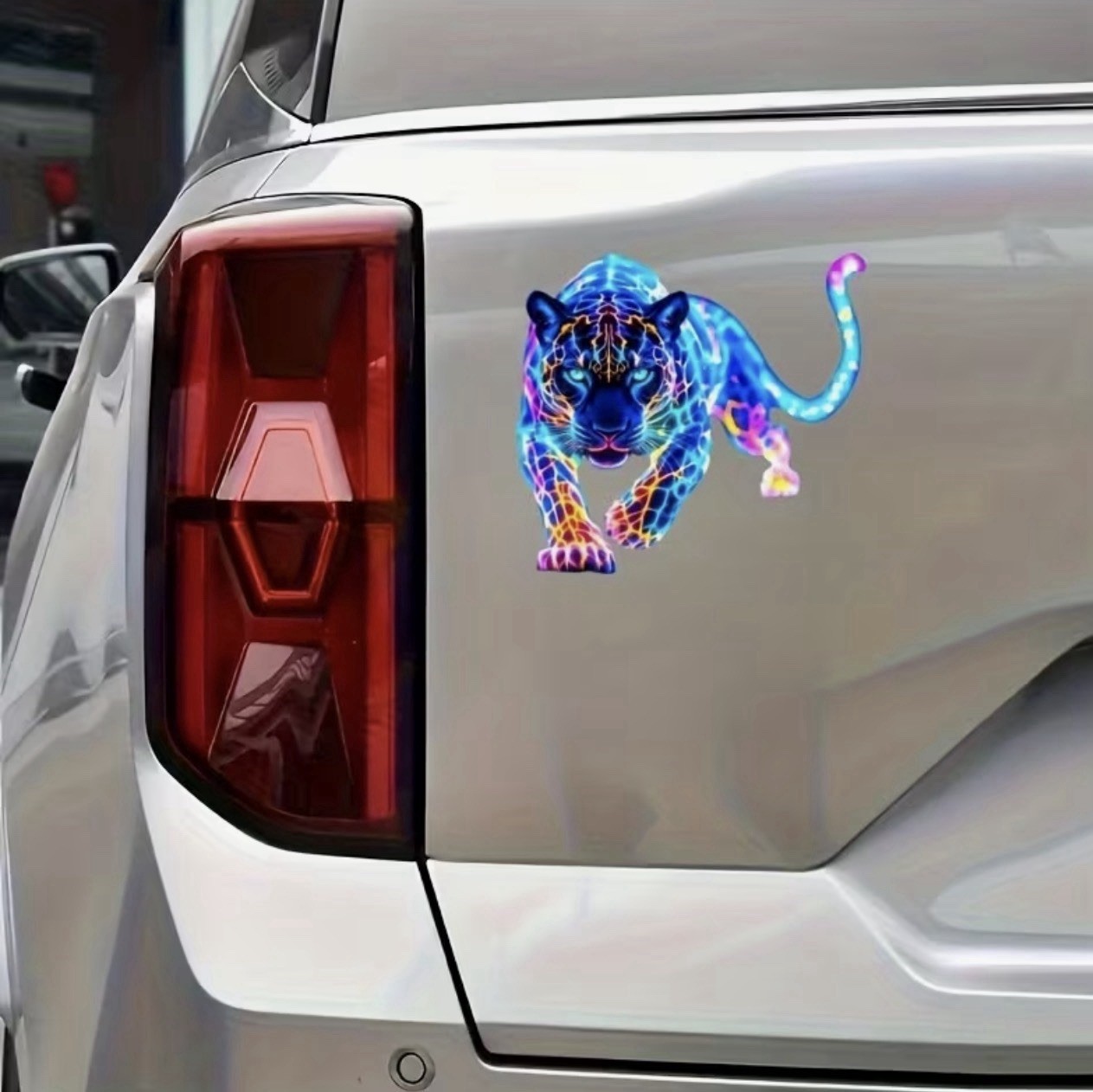 BRIGHT LED NEON PANTHER LEOPARD CAT FELINE 7” INCH LARGE VINYL DECAL STICKER 1PC