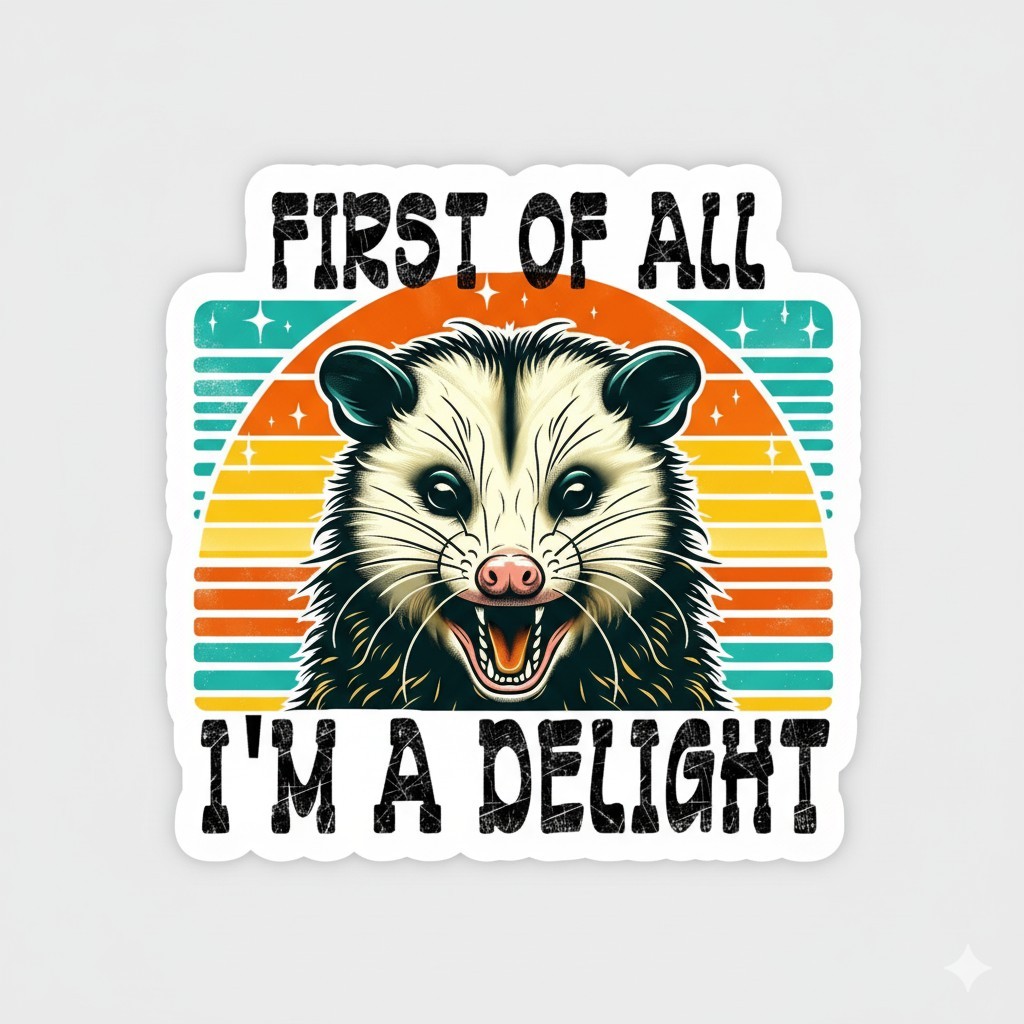Cute Possum Dead Inside Sticker Decal Phone Laptop