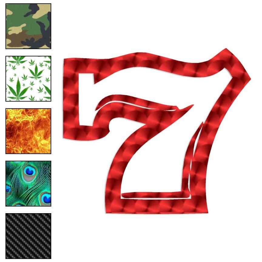 Lucky 7 Seven, Vinyl Decal Sticker, 40 Patterns & 3 Sizes, #4031
