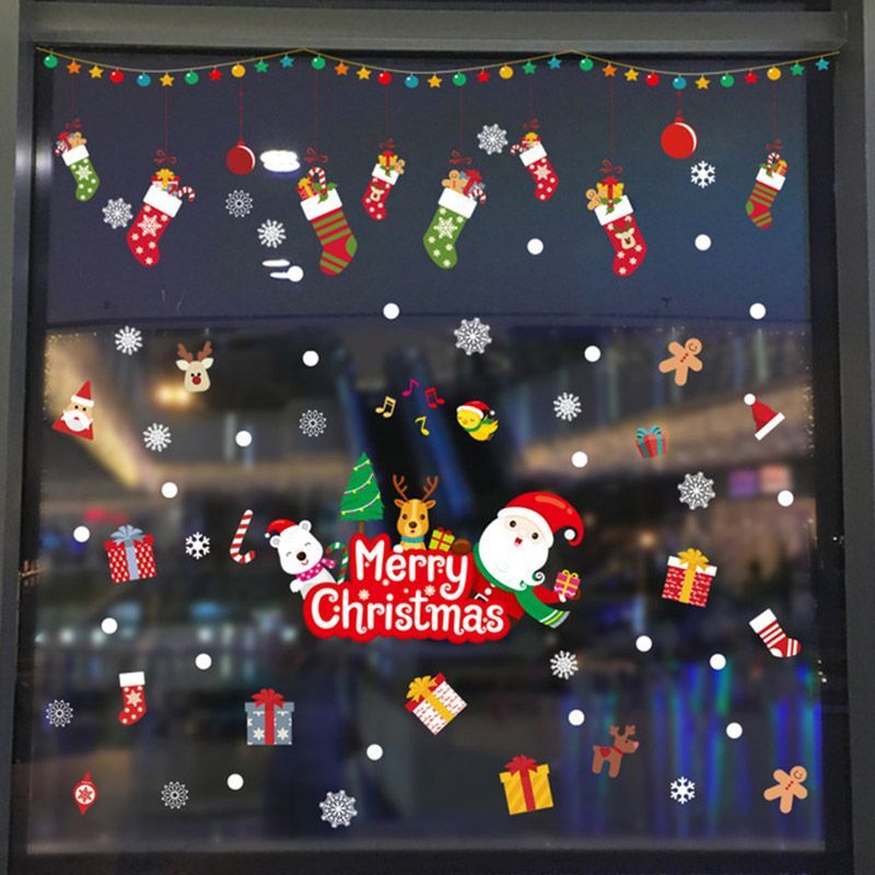 Christmas Window Stickers – Home Wall Sticker Decal Chrismas Season Decoration