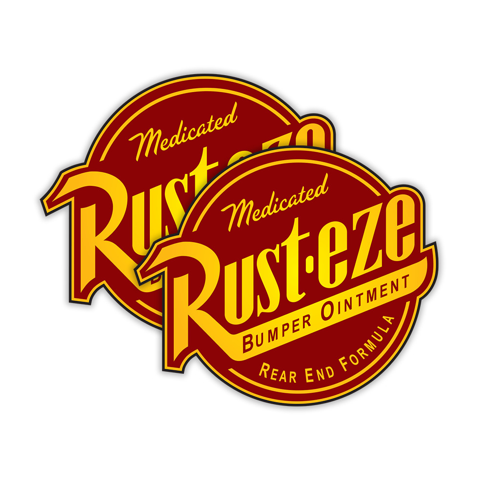 Rust-eze Vinyl Sticker Medicated Bumper Ointment Waterproof Racing Laptop Car